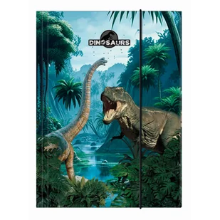 Teczka tekturowa z gumką A4 DINOSAURS DINOZAURY DERFORM - Teczki i skoroszyty - miniaturka - grafika 1