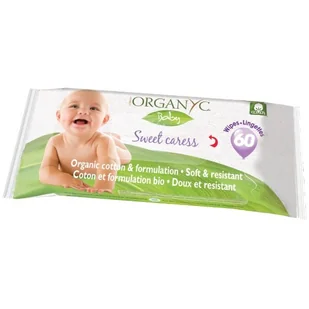Organyc Organyc, Chusteczki nawilżane z bawełny organicznej, Sweet Caress, 60 szt. - Chusteczki nawilżane - miniaturka - grafika 2