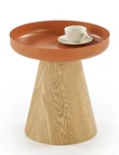 Ławy i stoliki kawowe - Okrągły naturalny stolik kawowy + cynamon P2-S76 - miniaturka - grafika 1