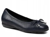 Baleriny - Geox Baleriny Damskie Granatowe Skóra 39 Żwl - miniaturka - grafika 1