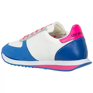 Sneakersy damskie - Love Moschino Damskie sneakersy Oxford płaskie, Bianco - 36 EU - grafika 1