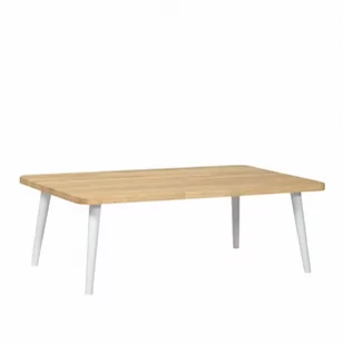 Stolik kawowy prostokątny z drewna dębowego Modern Oak, Wykończenie nogi - Buk - farba szara, Wysokość [cm] - 34, Wymiary [cm] - 60x100 - Ławy i stoliki kawowe - miniaturka - grafika 1