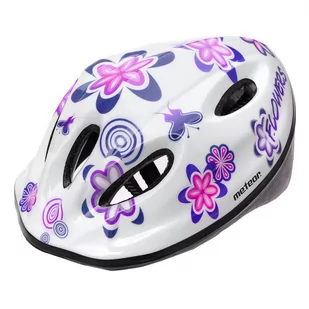 Meteor, Kask rowerowy dziecięcy METEOR MV5-2, kwiatowy 23221, rozm. M (52-56 cm) - Kaski rowerowe - miniaturka - grafika 1