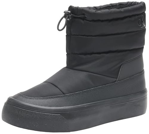 Calvin Klein Damskie buty śnieżne Vulc Flatf Nylon Mix Mg Yw0yw01977 Low Top, Czarny potrójny czarny, 37 EU