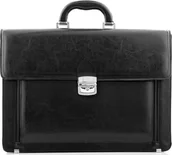 Teczki i aktówki - Belveder Teczka skórzana neseser czarny na ramię BN93 - miniaturka - grafika 1
