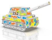 Zabawki kreatywne - Duży czołg z tektury do kolorowania i zabawy 3D - miniaturka - grafika 1