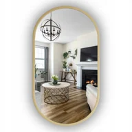 Lustra - LUSTRO LED PODŚWIETLANE ZŁOTE OWALNE W RAMIE 120X55 CM - miniaturka - grafika 1
