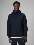 Bluzy męskie - 4F Bluza dresowa regular z kapturem męska - granatowa XXL - miniaturka - grafika 1