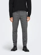 Spodnie męskie - Only & Sons Chinosy 22019887 Szary Slim Tapered Fit - miniaturka - grafika 1