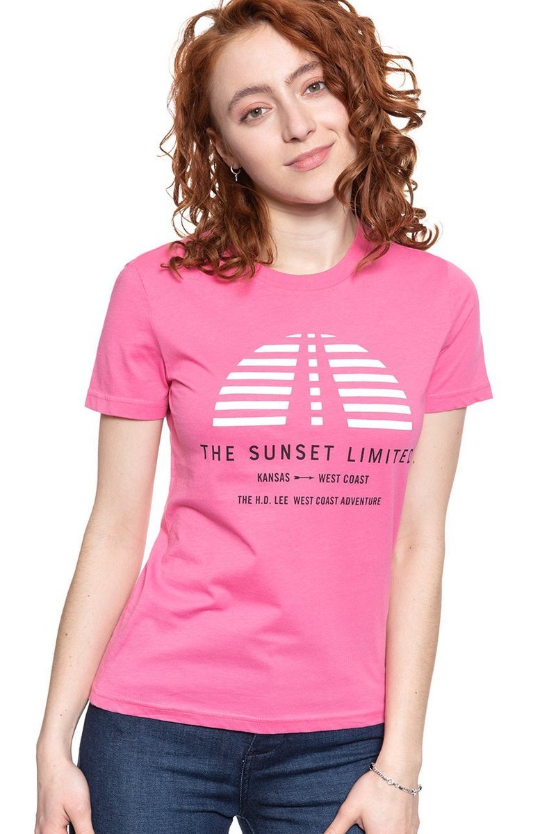 Lee T Shirt Damski Sunset Tee Chrome Pink L42Xepne-Xs