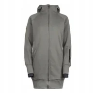 Bluzy damskie - Bluza długa damska bawełniana szara gruba kieszenie na zamek CUNA M - miniaturka - grafika 1