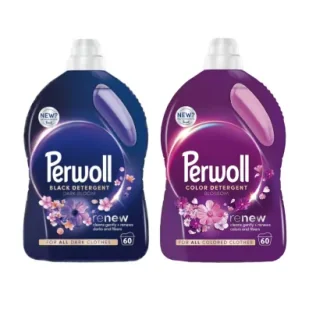 Perwoll Zestaw płynów do prania tkanin ciemnych Dark Bloom i kolorowych Blossom (120 prań) 2 x 3 l - Środki do prania - miniaturka - grafika 1