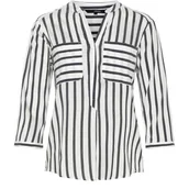 Bluzki damskie - Koszula damska Vero Moda Merika biała w paski-S - miniaturka - grafika 1