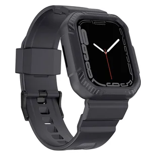 Kingxbar CYF106 2w1 pasek Apple Watch SE, 8, 7, 6, 5, 4, 3, 2, 1 (41, 40, 38 mm) z wbudowanym etui szary - Akcesoria do smartwatchy - miniaturka - grafika 2