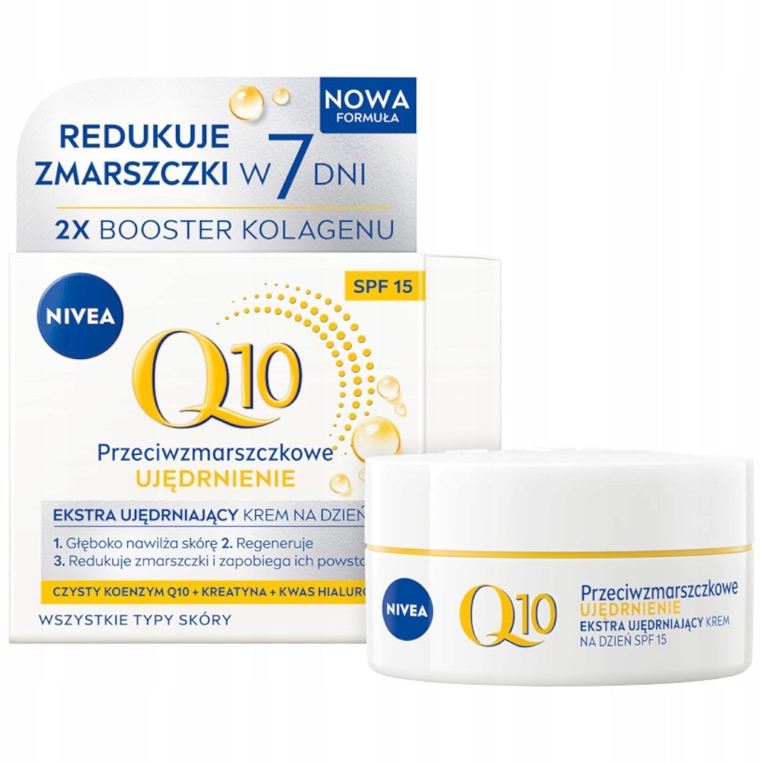 NIVEA Q10 PRZECIWZMARSZCZKOWY + UJĘDRNIENIE KREM NA DZIEŃ SPF15 50 ml