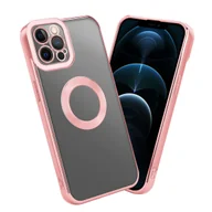 Etui i futerały do telefonów - Etui Do Apple iPhone 12 PRO MAX Pokrowiec w Przezroczysty - Różowy Etui Chrom Obudowa Case Cover Ochronny Cadorabo - miniaturka - grafika 1