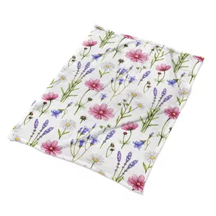 Pluszowe koce na kanapę delikatny Polne stokrotki, Fabricsy - Koce - miniaturka - grafika 1