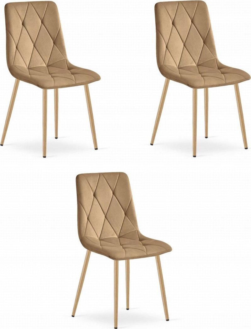 Leobert Krzesło LIBRA - brązowy aksamit / nogi kolor drewna x 3