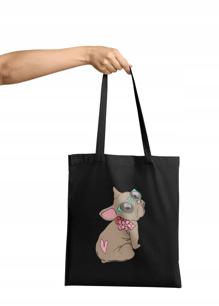 Torba Shopper Materiałowa Na Ramię Prezent Buldog Pies Piesek Różne Wzory