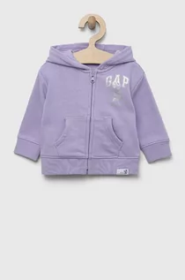 Bluzy i sweterki niemowlęce - GAP bluza niemowlęca x Disney kolor fioletowy z kapturem z nadrukiem - Gap - grafika 1