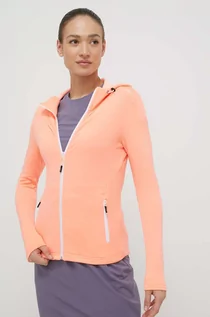 Bluzy damskie - CMP bluza damska kolor pomarańczowy z kapturem melanżowa - grafika 1