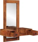 Lustra - vidaXL Lustro ścienne z szufladami 60x33x90 cm lite drewno akacjowe - miniaturka - grafika 1