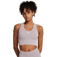 Bielizna sportowa damska - Biustonosz treningowy Under Armour Vanish Seamless Mid Bra - beżowy - UNDER ARMOUR - miniaturka - grafika 1