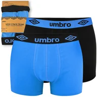 Majtki męskie - UMBRO Bokserki Męskie 2 sztuki Bawełna Czarny Niebieski Rozmiar XL - miniaturka - grafika 1
