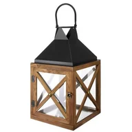 Lampiony i znicze - Lampion MY HOME Dark Wood 66558 Antracytowo-brązowy - miniaturka - grafika 1
