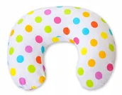 Poduszki do karmienia - Poduszka rogal do karmienia fasolka rozbieralna - Grochy jasne na białym tl - miniaturka - grafika 1