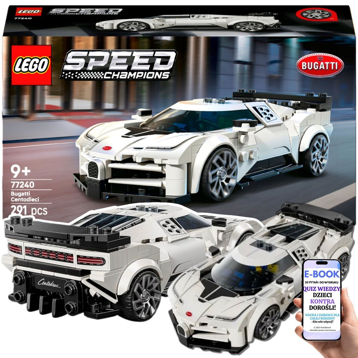 LEGO HIPERSAMOCHÓD BUGATTI Speed Champions (77240) Lego Prezent Dla dzieci i dorosłych + EBOOK-2