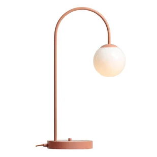 Biurkowa lampka Una 1116B11 Aldex szklana metalowa kula koralowy - Lampy stojące - miniaturka - grafika 1