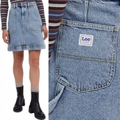 Spódnice - Lee Workwear Military Skirt Down Pour Dżins Trapezowa Jeansowa Spódnica W26 - miniaturka - grafika 1
