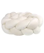 Ochraniacze do łóżeczka - Ochraniacz do łóżeczka warkocz "Welur krem" - 210cm - miniaturka - grafika 1