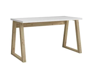 Biurko loft proste nowoczesne blat biały dąb artisan 135 cm - Biurka - miniaturka - grafika 1