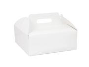 Naczynia i sztućce jednorazowe - Karton białe Pudełko na tort ciasto 22x22 25szt - miniaturka - grafika 1