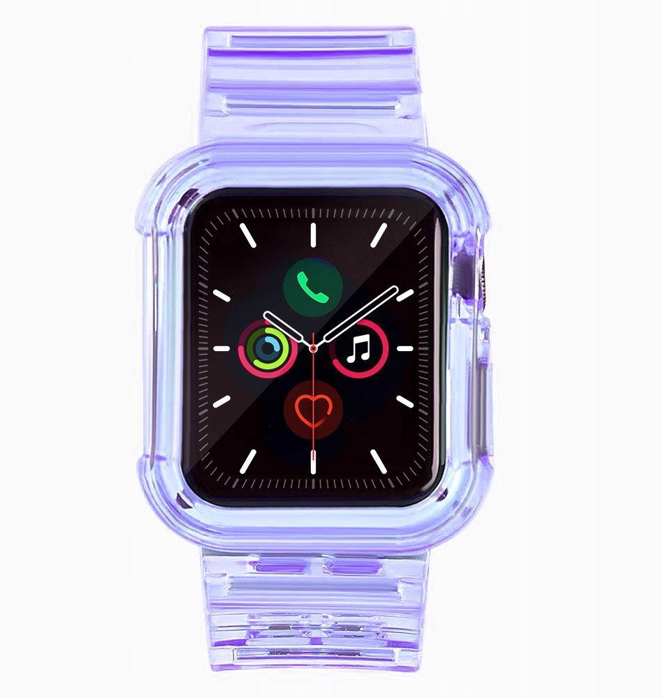 Silikonowa opaska pasek bransoleta bransoletka etui Strap Light Set do zegarka Apple Watch 40 mm - fioletowa