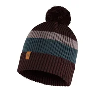 Czapki męskie - Czapka zimowa z pomponem Buff Knitted Hat Elon Maroon - miniaturka - grafika 1