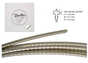 Boston drut progowy fretwire, 18% nickel silver, h=0,9 w=2,7 g=0,5mm, (1 mb) - Inne akcesoria gitarowe - miniaturka - grafika 1