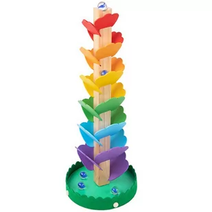 Tooky Toy Drewniana Kolorowa Wieża Wirująca dla Dzieci - Zabawki zręcznościowe - miniaturka - grafika 1