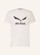 Koszulki męskie - Salewa T-Shirt Solidlogo Dri-Release weiss - SALEWA - miniaturka - grafika 1