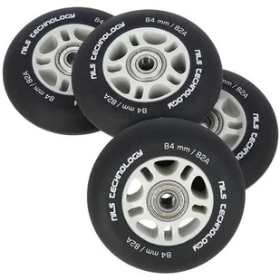 Nils EXTREME PU 84x24 82A CZARNE MATOWE (4 szt.) + ABEC-9 CHROME (8 szt.) ZESTAW EXTREME - Akcesoria do skatingu - miniaturka - grafika 1