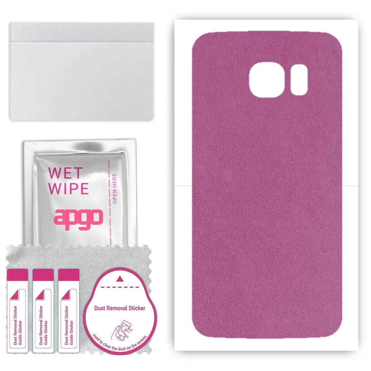 Folia naklejka skórka strukturalna na TYŁ Zamsz do Samsung Galaxy S6 Edge SM-G925F - Zamsz Fioletowy - apgo SKINS