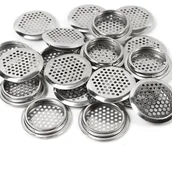 Kratki wentylacyjne - 20 okrągłych otworów wentylacyjnych, otwory wentylacyjne z siatki, otwory wentylacyjne ze stali nierdzewnej, otwory wentylacyjne - miniaturka - grafika 1