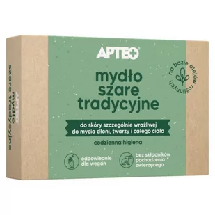 APTEO, Mydło szare tradycyjne, kostka, 100g - Mydła - miniaturka - grafika 1