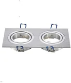 Lampy pozostałe - Aigostar Podwójne oczko prostokąt SQUARE alu szczot 2x GU10 / MR16 004544 - miniaturka - grafika 1