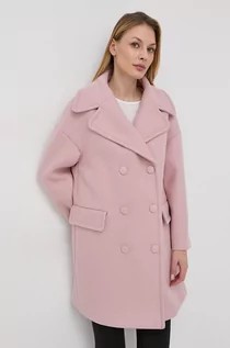 Płaszcze damskie - Red Valentino Płaszcz wełniany kolor różowy przejściowy dwurzędowy S;M - grafika 1