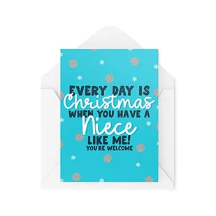 Śmieszne nowości kartki świąteczne | 'Every Day Is Christmas When You Have A Siice' | Prezent świąteczny Boże Narodzenie | zabawne przekomarzanie | CBH1374 - Kartki okolicznościowe i zaproszenia - miniaturka - grafika 1