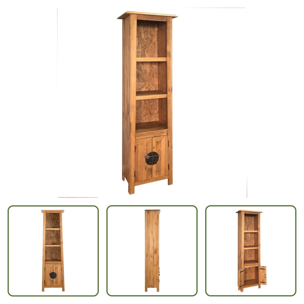 The Living Store Wysoka szafka łazienkowa z litego drewna sosnowego 48x32x170 cm