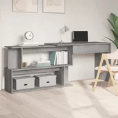 Biurka - vidaXL Biurko narożne, szary dąb sonoma, 200x50x76 cm - miniaturka - grafika 1